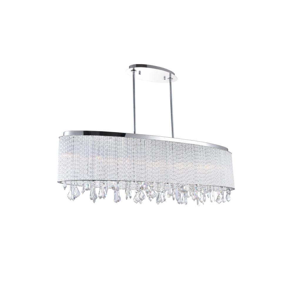 CWI Lighting 5562P38C-O Clear Benson 7 Light Drum Shade Chandelier with Chrome finish