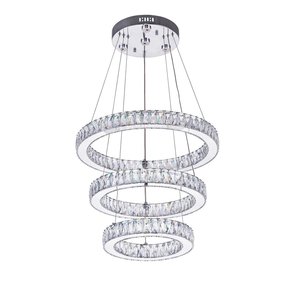 CWI Lighting 5635P20ST-3R (Clear) Florence LED Chandelier with Chrome finish