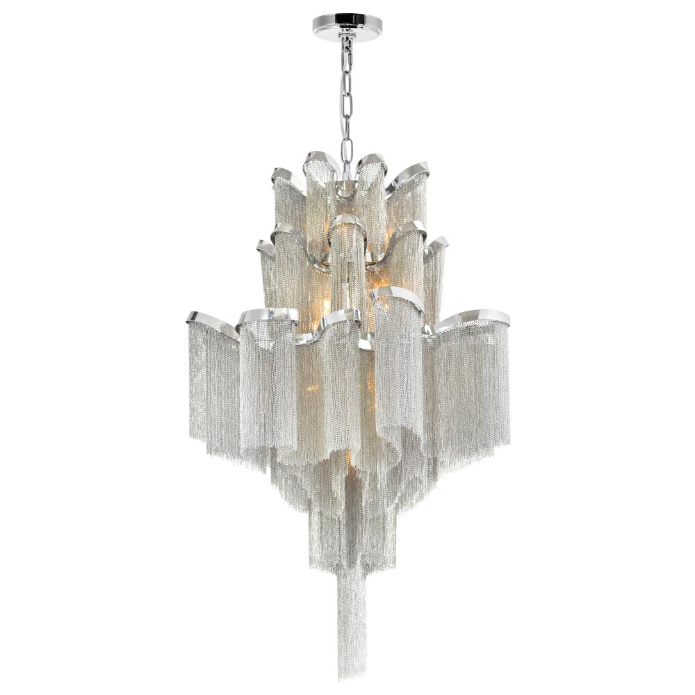 CWI Lighting 5650P24C-12L Daisy 16 Light Down Chandelier with Chrome finish