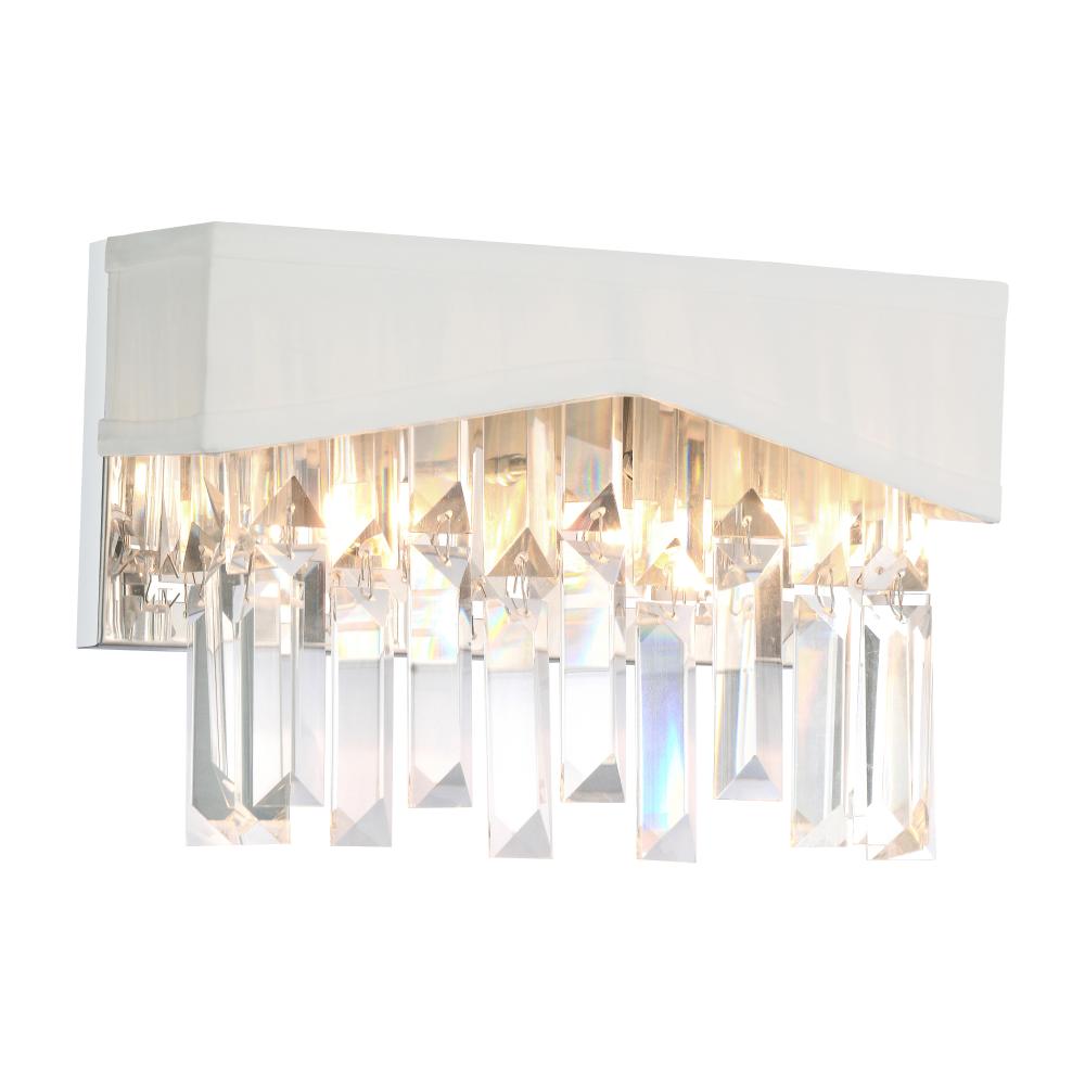 CWI Lighting 5674W10C-W Havely 2 Light Wall Sconce with Chrome finish