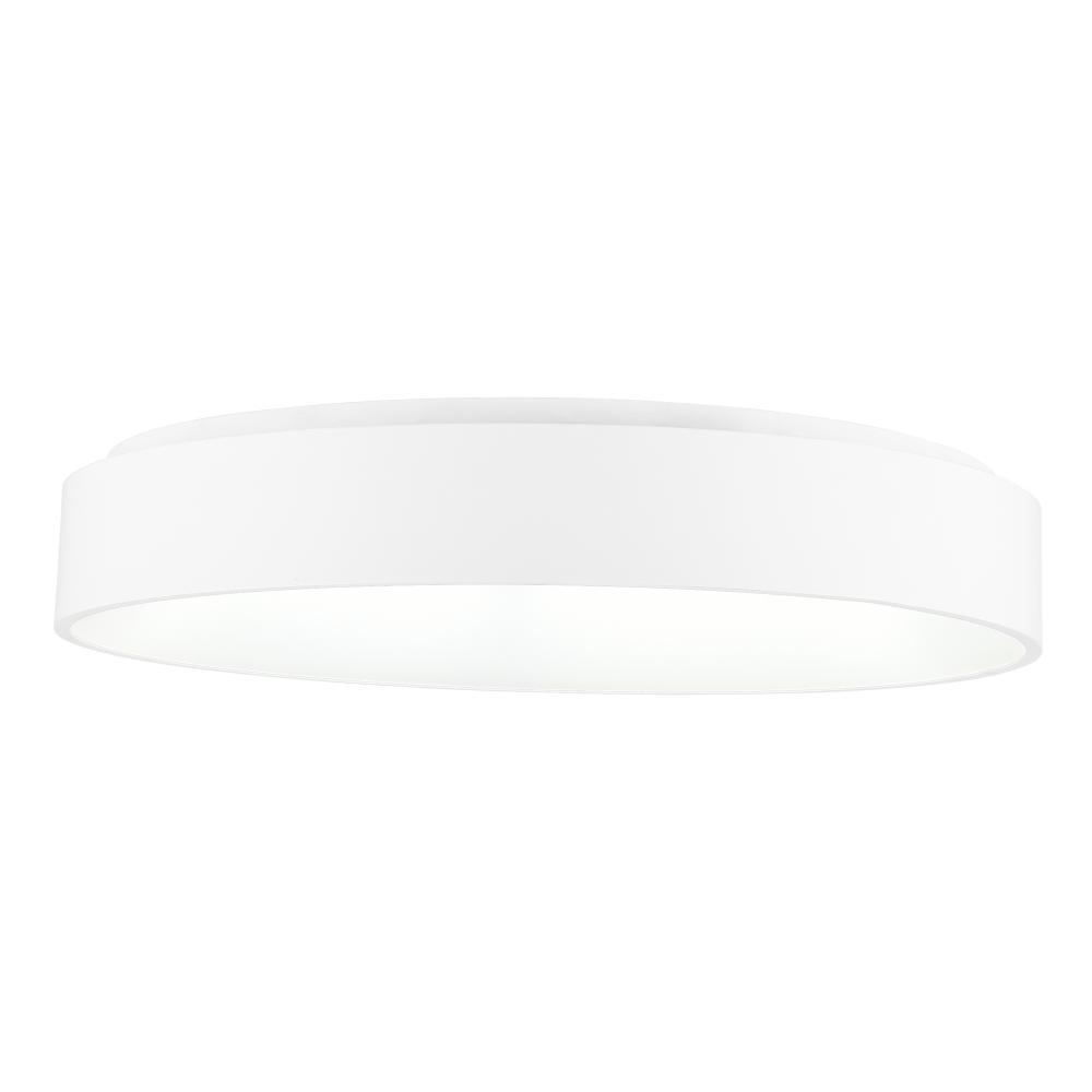 CWI Lighting 7103C24-1-104 Arenal LED Drum Shade Flush Mount with White finish