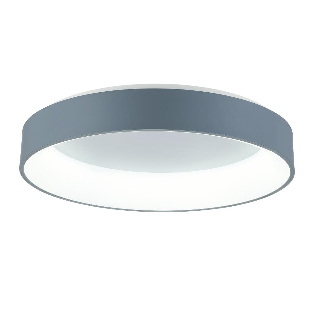 CWI Lighting 7103C24-1-167 Arenal LED Drum Shade Flush Mount with Gray & White finish