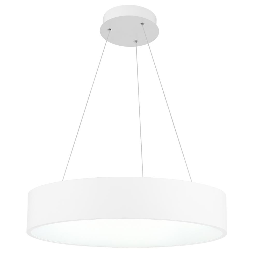 CWI Lighting 7103P18-1-104 Arenal LED Drum Shade Pendant with White finish