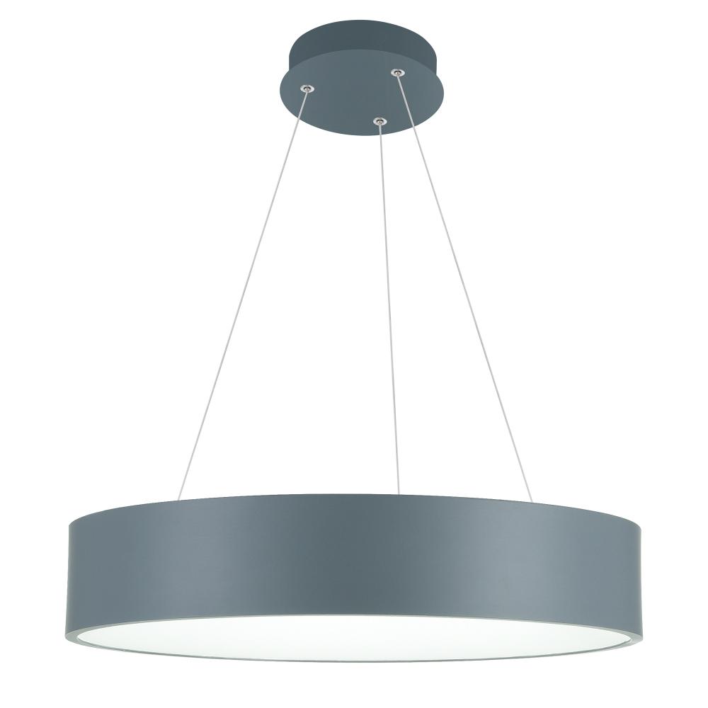 CWI Lighting 7103P18-1-167 Arenal LED Drum Shade Pendant with Gray & White finish