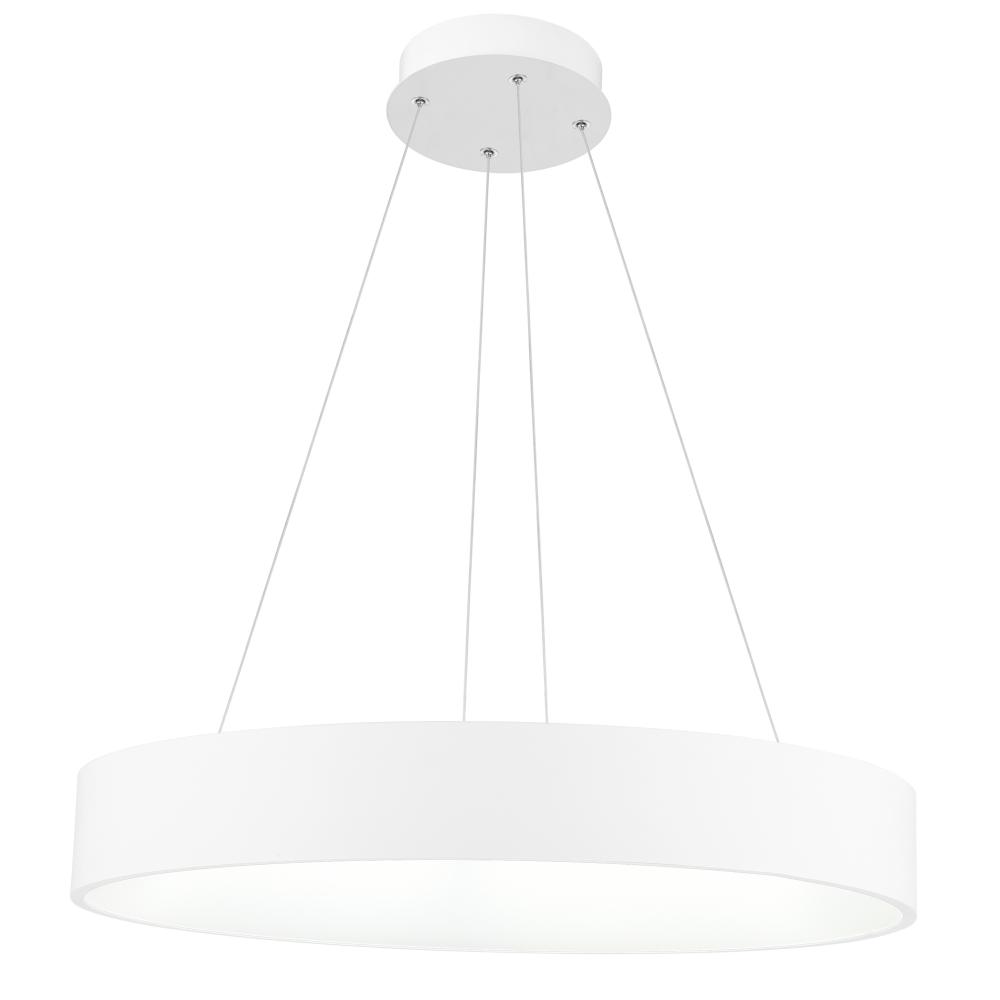 CWI Lighting 7103P24-1-104 Arenal LED Drum Shade Pendant with White finish