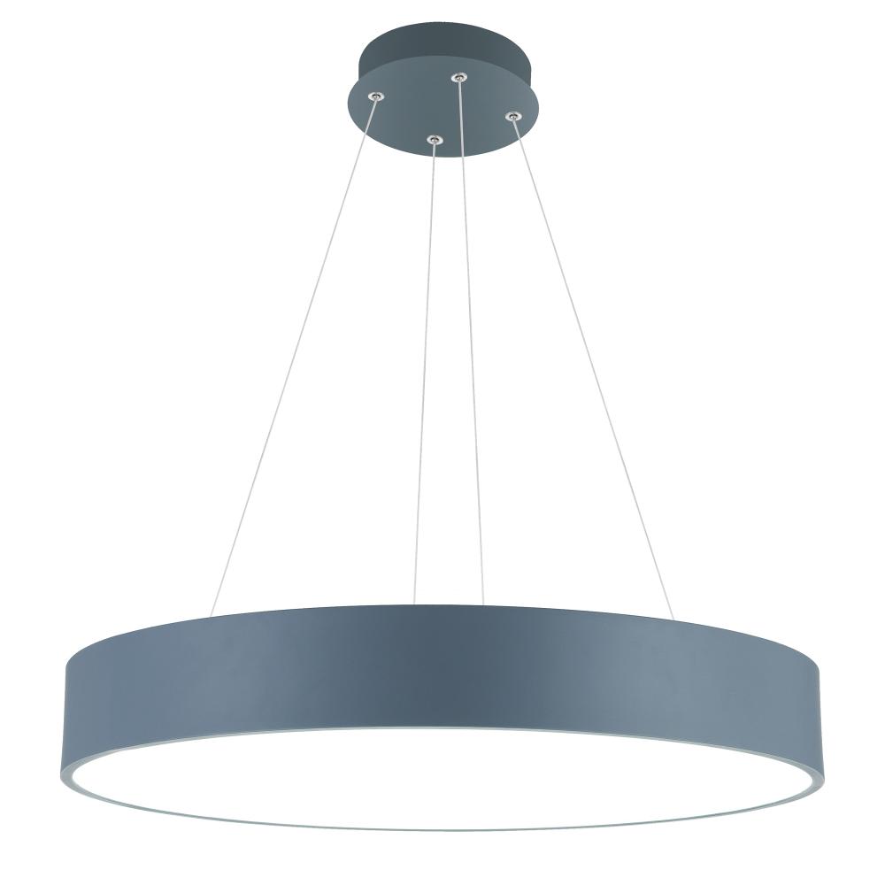 CWI Lighting 7103P24-1-167 Arenal LED Drum Shade Pendant with Gray & White finish