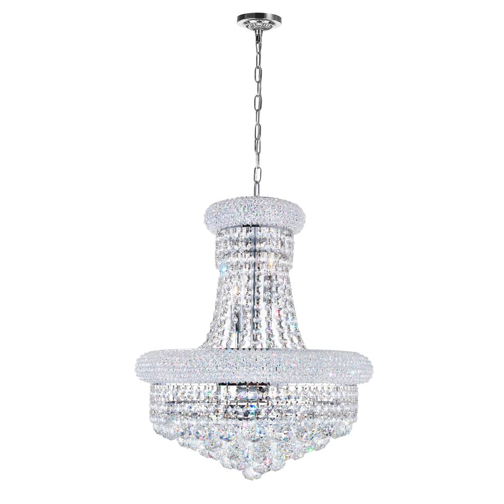 CWI Lighting 8001P18C Empire 8 Light Down Chandelier with Chrome finish