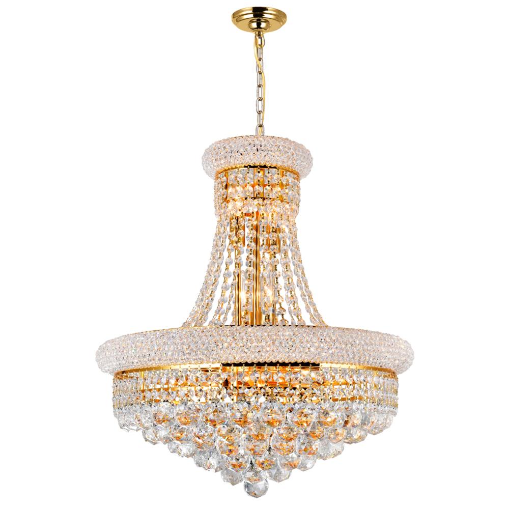 CWI Lighting 8001P20G Empire 14 Light Down Chandelier with Gold finish