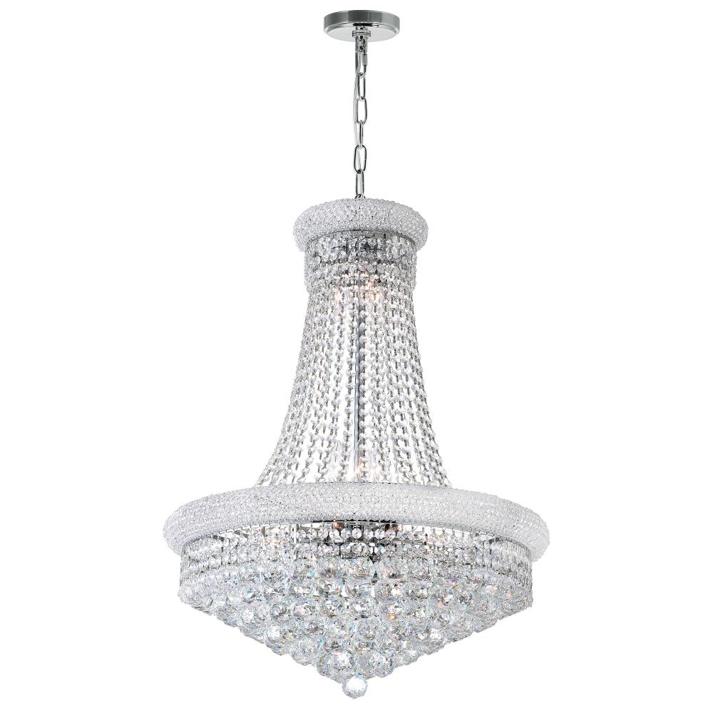 CWI Lighting 8001P24C Empire 17 Light Down Chandelier with Chrome finish