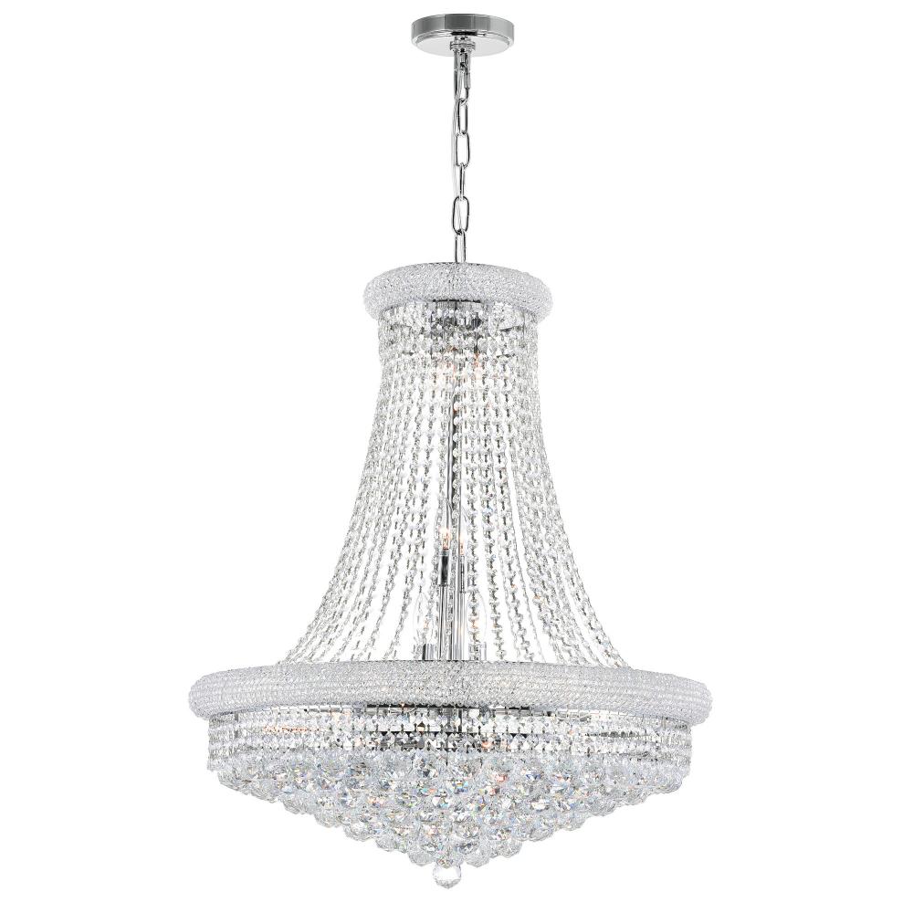 CWI Lighting 8001P28C Empire 18 Light Down Chandelier with Chrome finish