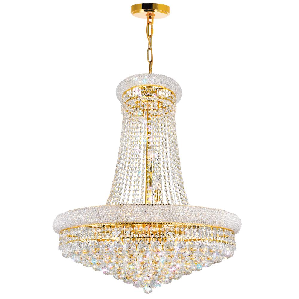 CWI Lighting 8001P28G Empire 18 Light Down Chandelier with Gold finish