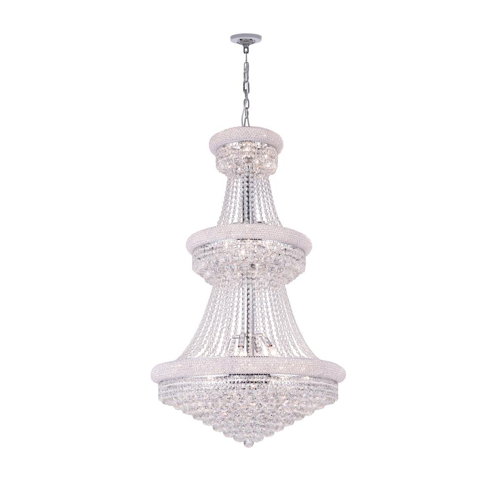 CWI Lighting 8001P30C Empire 32 Light Down Chandelier with Chrome finish