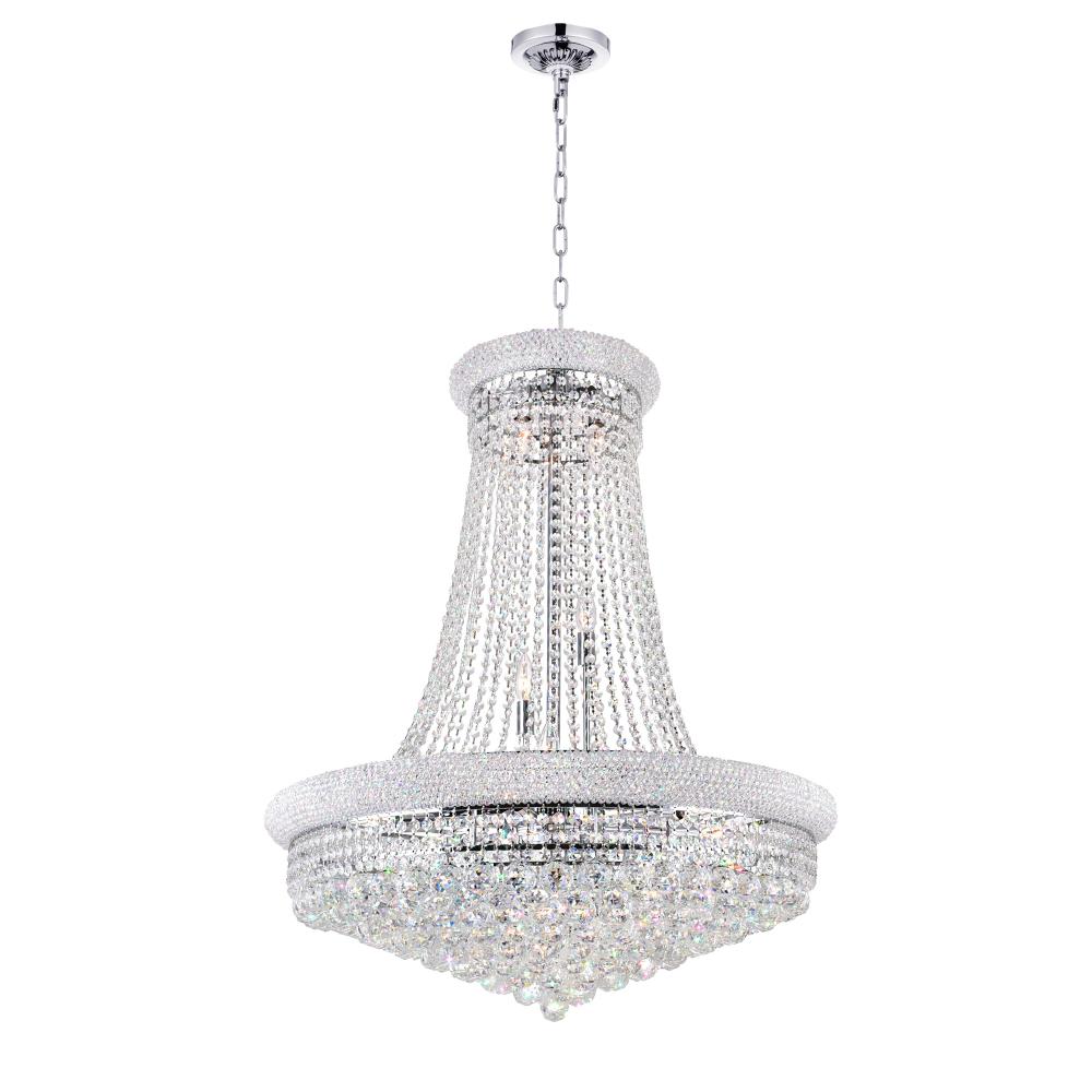 CWI Lighting 8001P32C Empire 19 Light Down Chandelier with Chrome finish