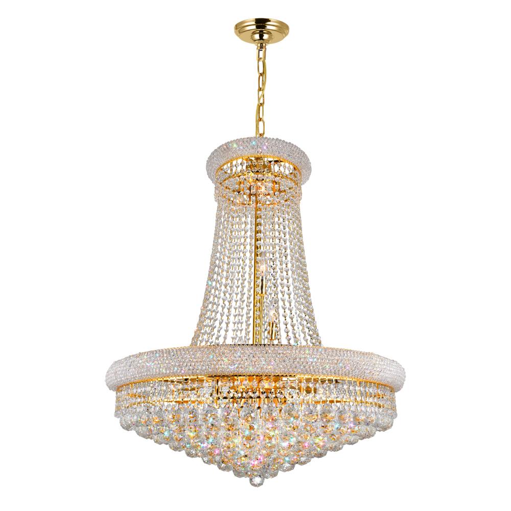 CWI Lighting 8001P32G Empire 19 Light Down Chandelier with Gold finish