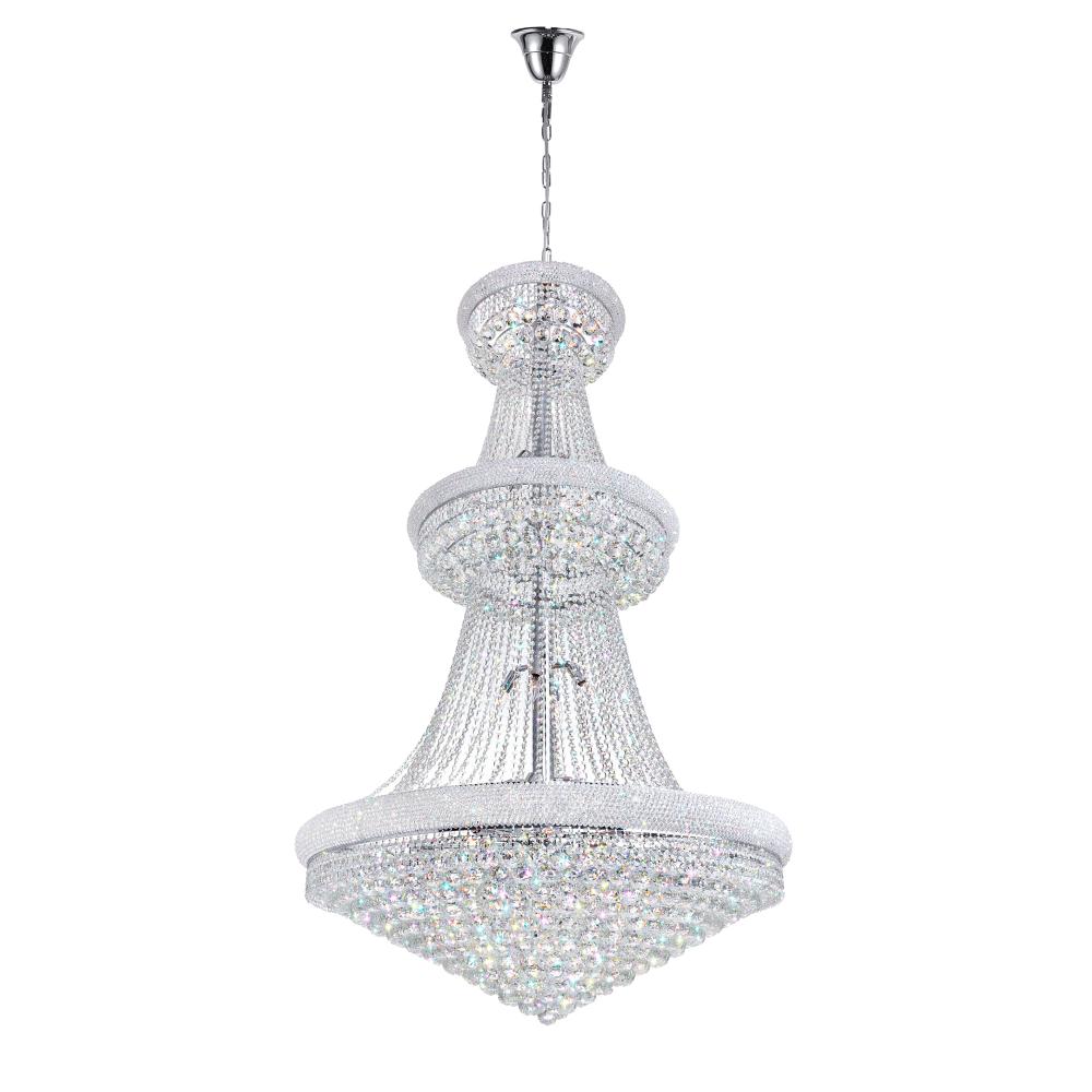 CWI Lighting 8001P42C Empire 38 Light Down Chandelier with Chrome finish