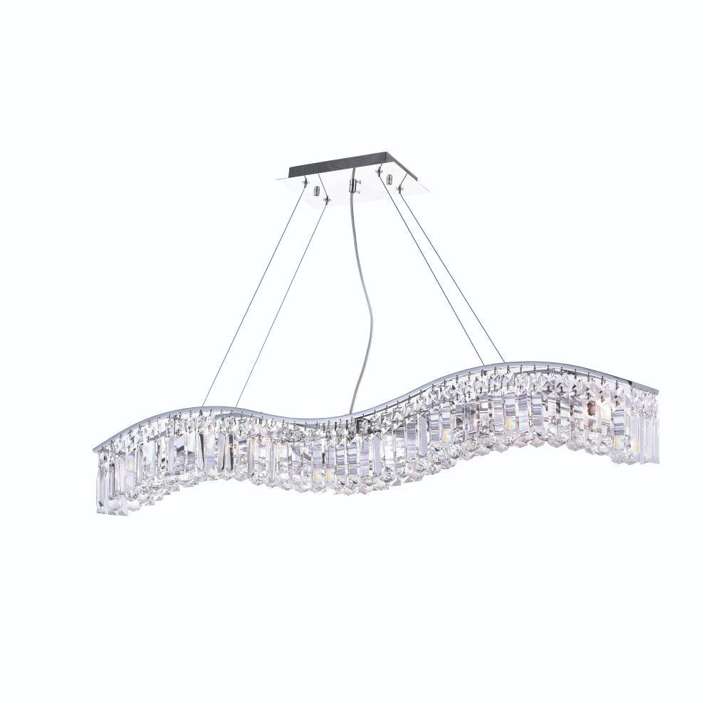 CWI Lighting 8004P44C-A ( Clear ) Glamorous 7 Light Down Chandelier with Chrome finish