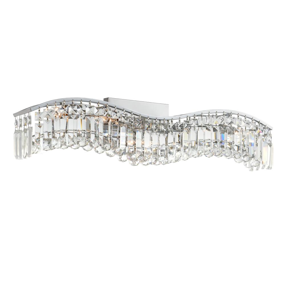 CWI Lighting 8004W30C-A (Clear) Glamorous 5 Light Vanity Light with Chrome finish
