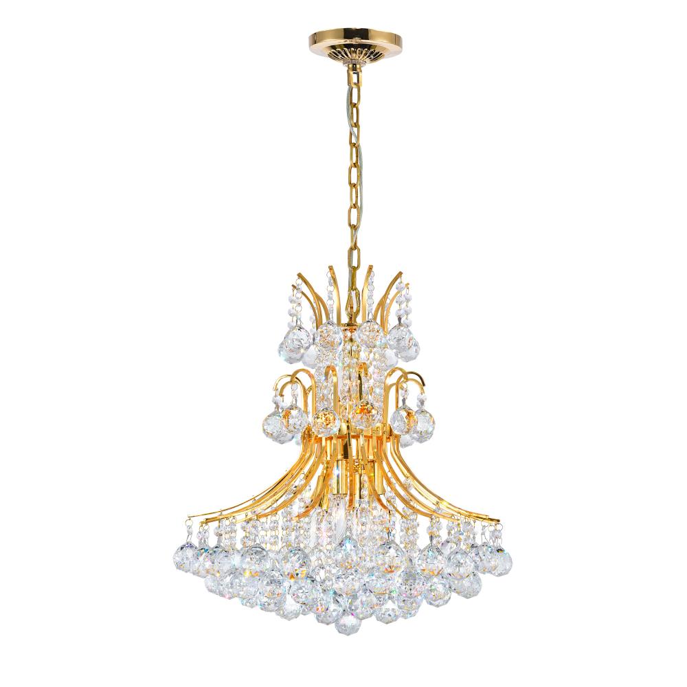 CWI Lighting 8012P20G Princess 8 Light Down Chandelier with Gold finish