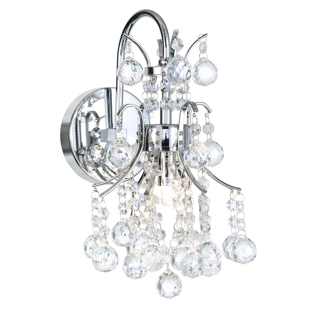 CWI Lighting 8012W8C Princess 1 Light Wall Sconce with Chrome finish