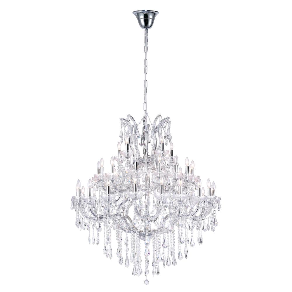CWI Lighting 8318P50C-41 (Clear)-B Maria Theresa 41 Light Up Chandelier with Chrome finish