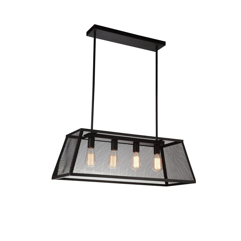 CWI Lighting 9601P31-4-101-A Macleay 4 Light Down Chandelier with Black finish