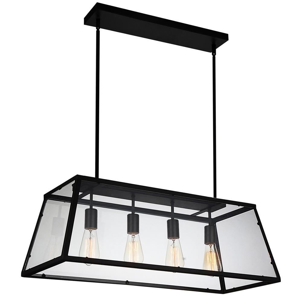 CWI Lighting 9601P31-4-101 Alyson 4 Light Down Chandelier with Black finish
