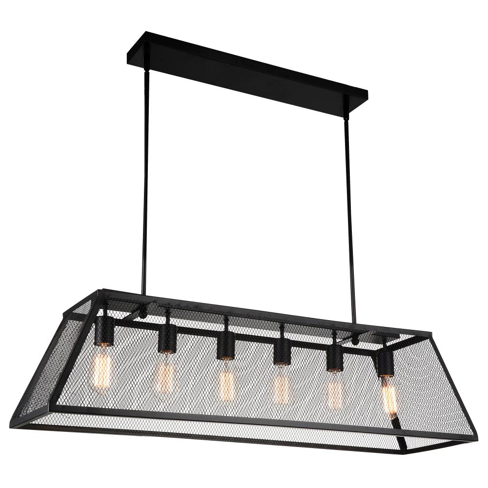 CWI Lighting 9601P42-6-101-A Macleay 6 Light Down Chandelier with Black finish