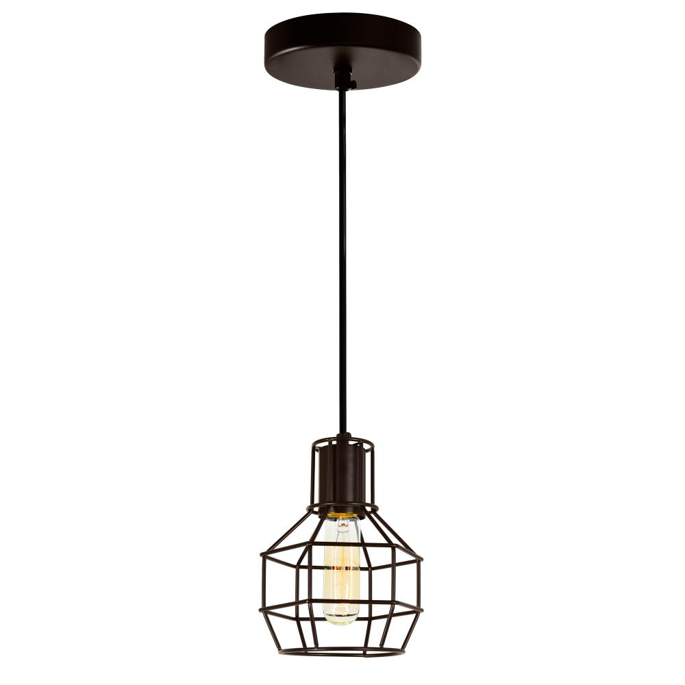 CWI Lighting 9608P6-1-126 Secure 1 Light Down Mini Pendant with Chocolate finish