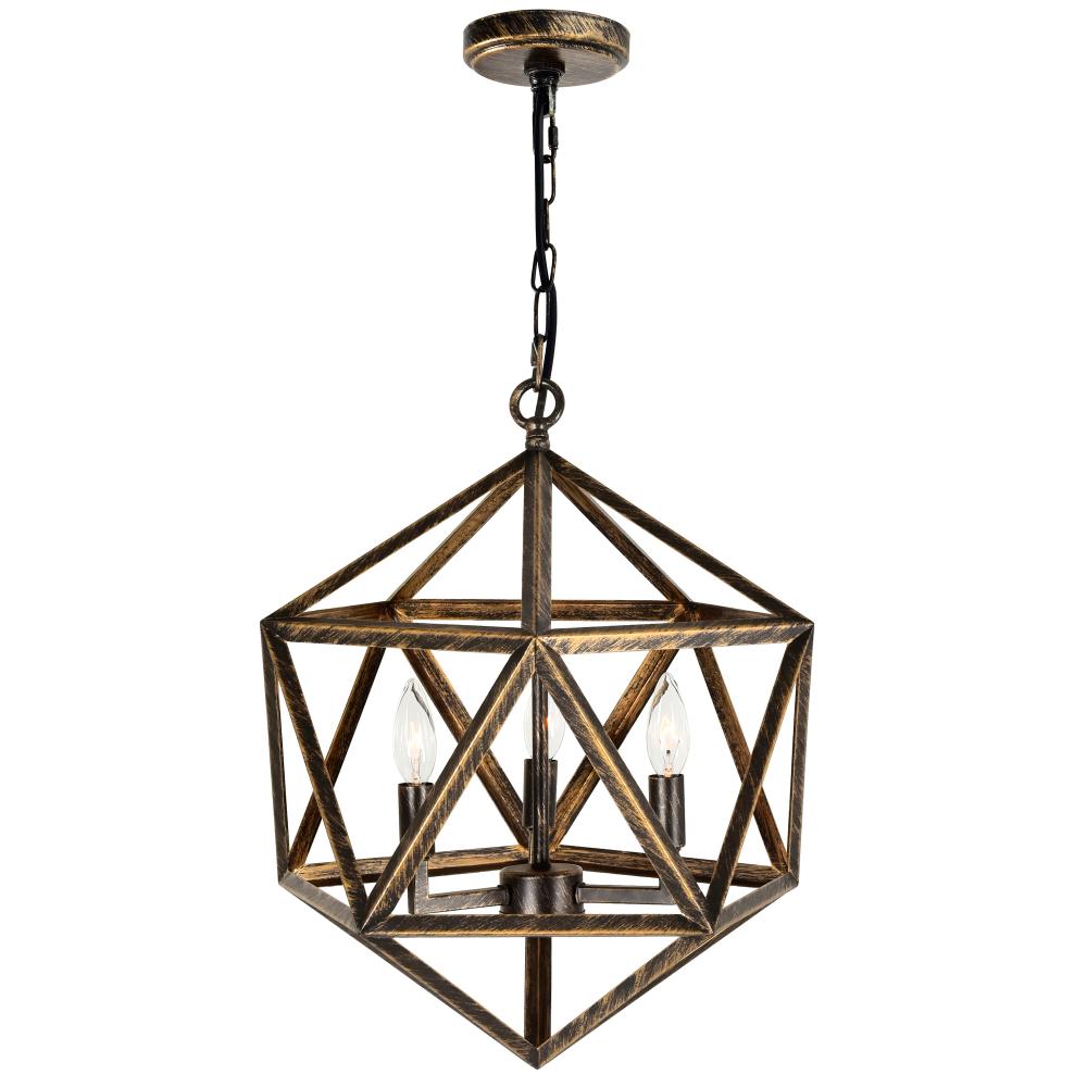 CWI Lighting 9641P17-3-128 Amazon 3 Light Up Pendant with Antique forged copper finish