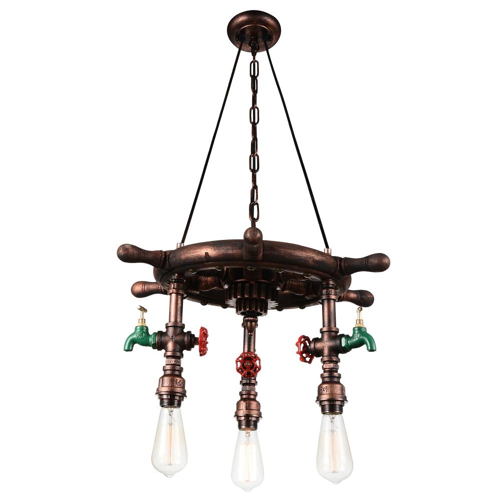 CWI Lighting 9718P22-3-210-A Manor 3 Light Down Chandelier with Speckled copper finish