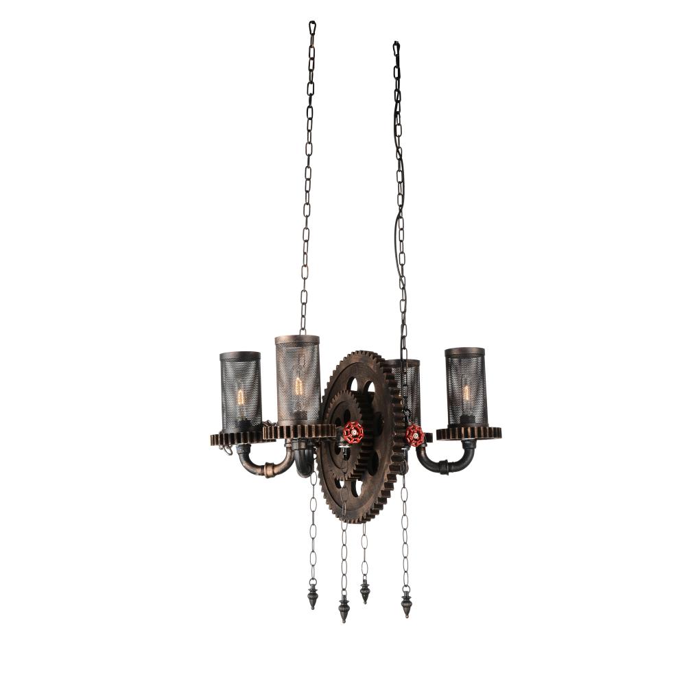 CWI Lighting 9722P25-4-211 Manchi 4 Light Up Chandelier with Rust finish