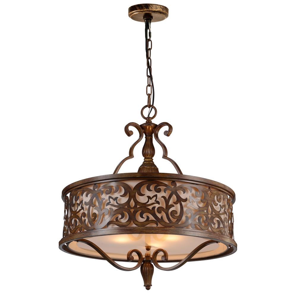 CWI Lighting 9807P21-5-116-A Nicole 5 Light Drum Shade Chandelier with Brushed Chocolate finish