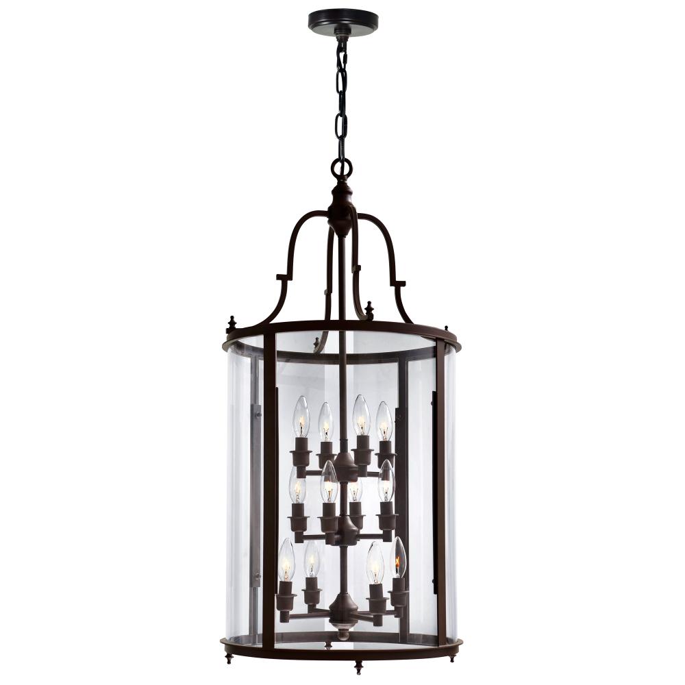 CWI Lighting 9809P17-12-109-A Desire 12 Light Drum Shade Chandelier with Oil Rubbed Bronze finish