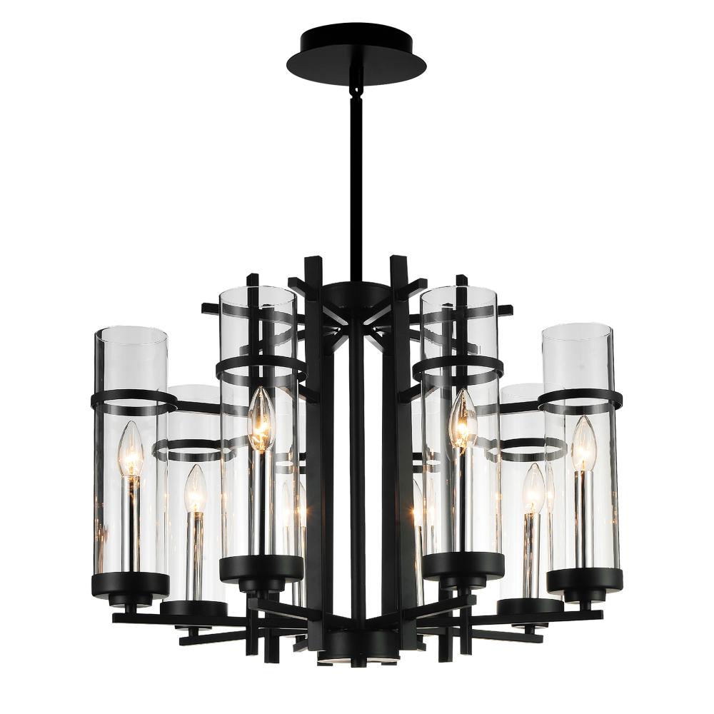 CWI Lighting 9827P26-8-101 Sierra 8 Light Up Chandelier with Black finish