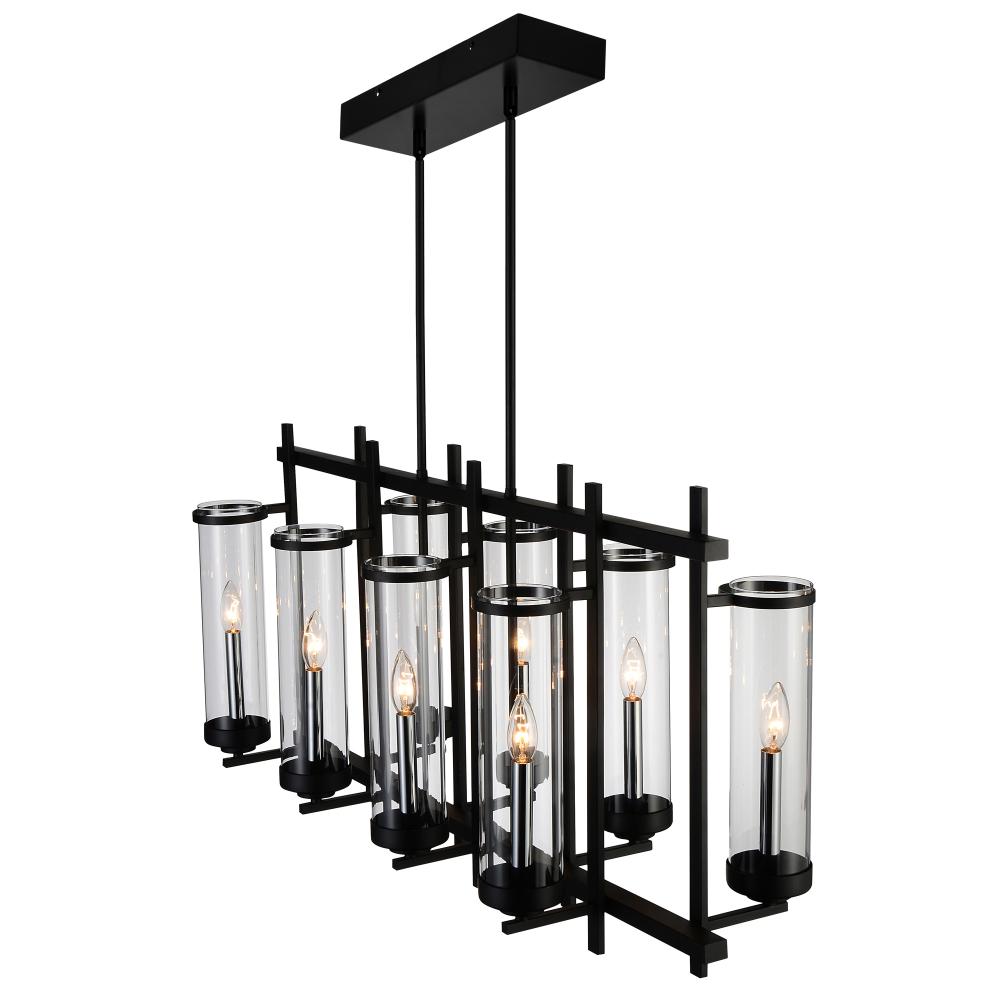 CWI Lighting 9827P38-8-RC-101 Sierra 8 Light Up Chandelier with Black finish