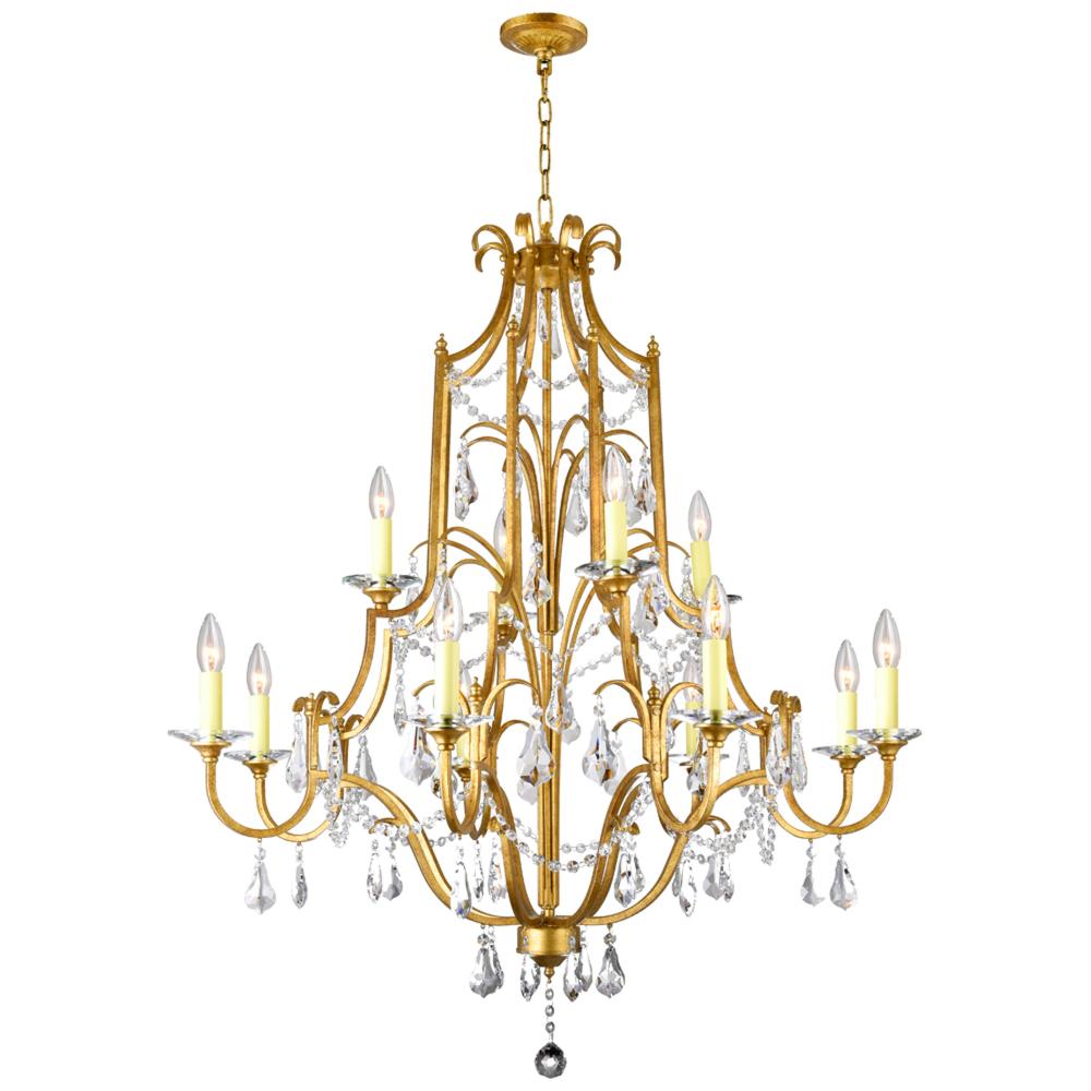 CWI Lighting 9836P37-12-125 Electra 12 Light Up Chandelier with Oxidized Bronze finish