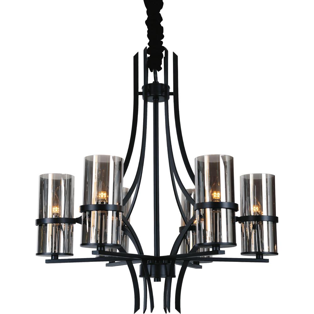 CWI Lighting 9858P27-6-101 Vanna 6 Light Up Chandelier with Black finish