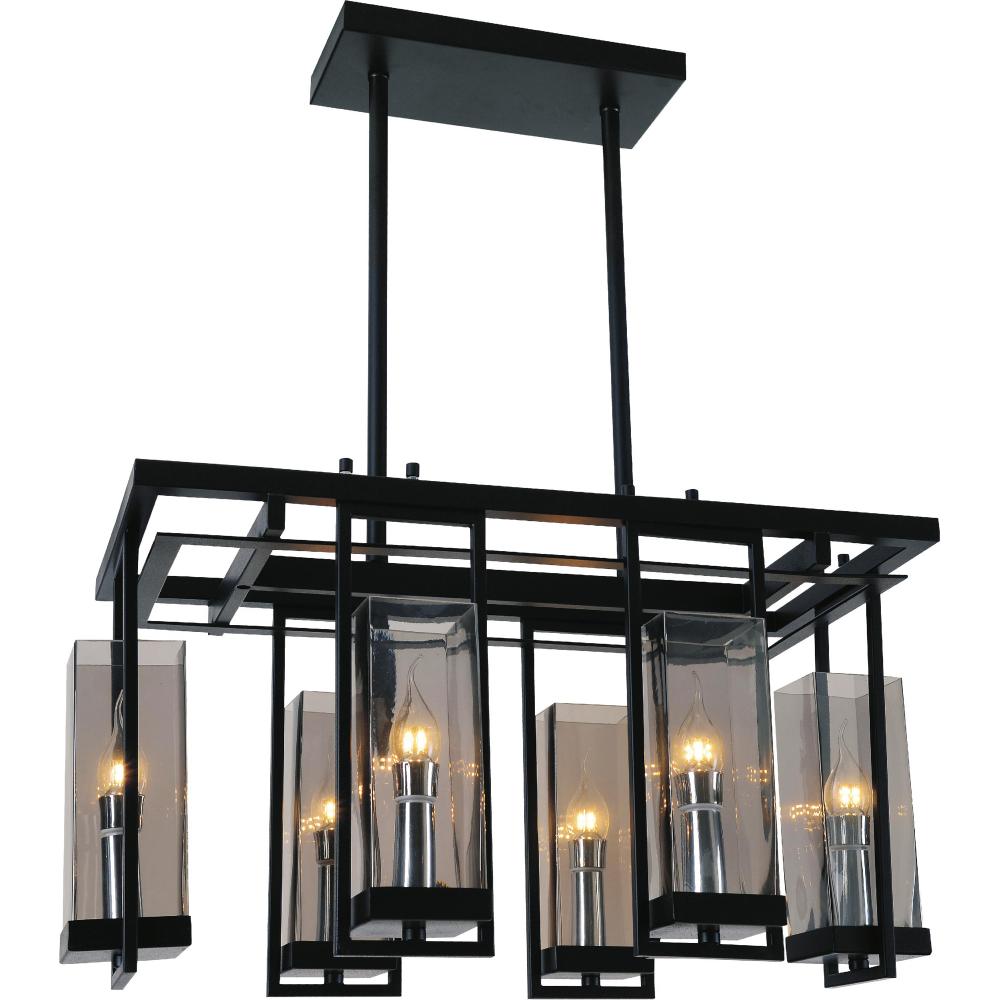 CWI Lighting 9858P27-6-RC-101 Vanna 6 Light Up Chandelier with Black finish