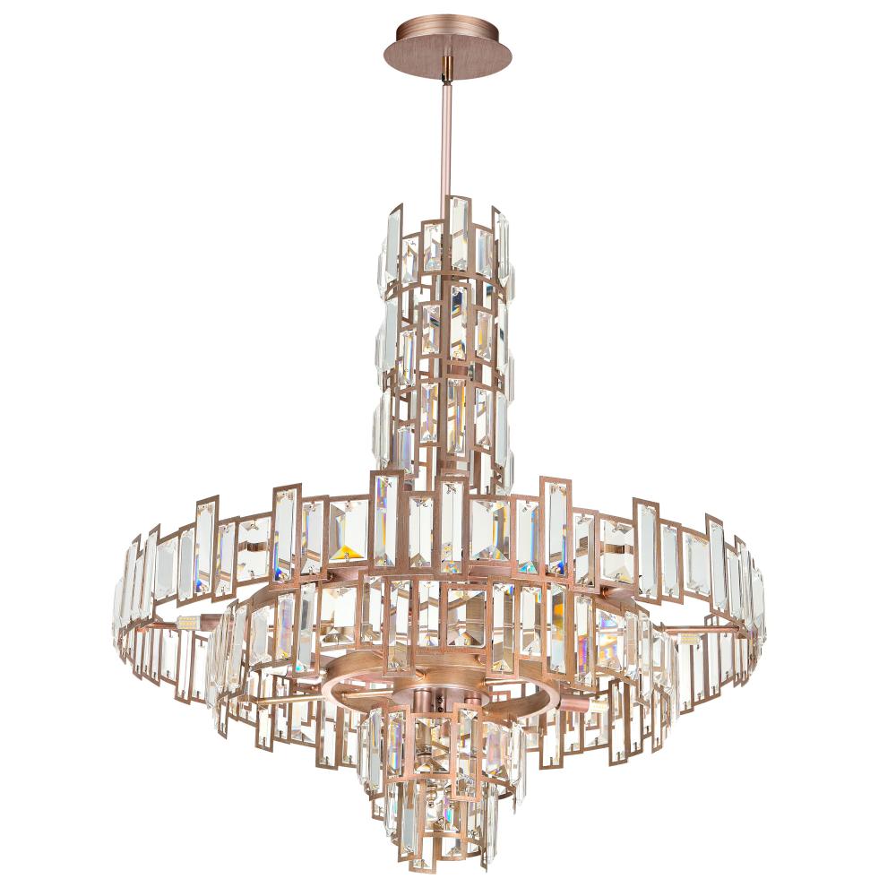 CWI Lighting 9903P30-18-193 Quida 18 Light Down Chandelier with Champagne finish