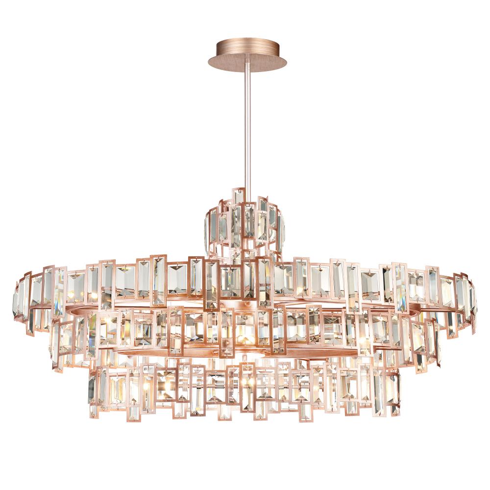 CWI Lighting 9903P44-21-193 Quida 21 Light Down Chandelier with Champagne finish