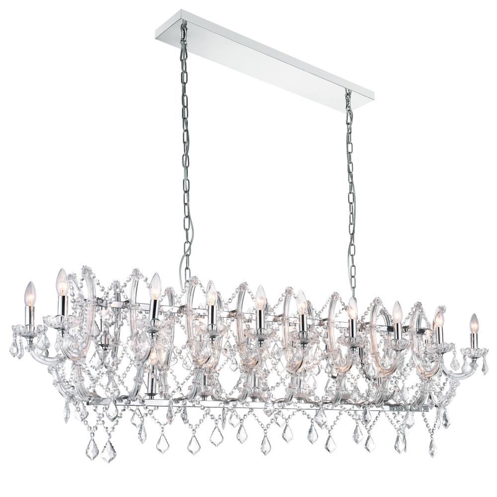 CWI Lighting 9910P58-24-601 Aleka 24 Light Candle Chandelier with Chrome finish