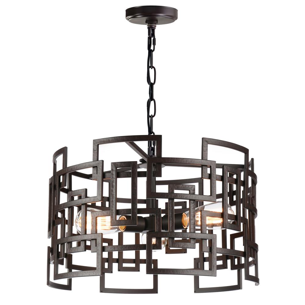 CWI Lighting 9913P19-3-205 Litani 3 Light Down Chandelier with Brown finish