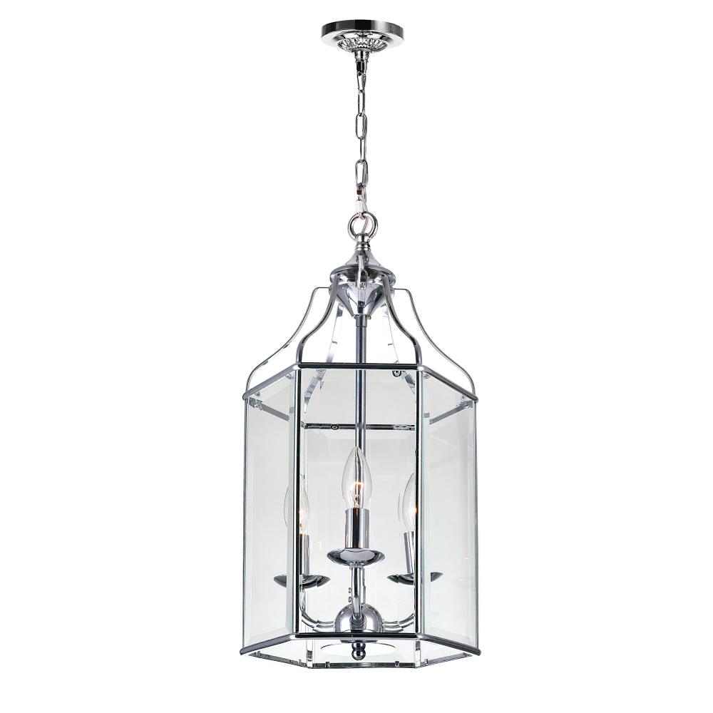 CWI Lighting 9917P10-3-601 Maury 3 Light Up Chandelier with Chrome finish