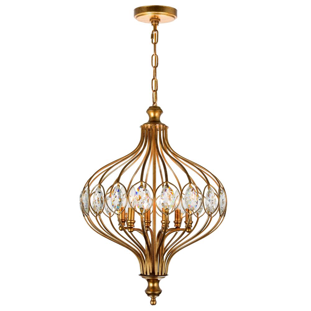 CWI Lighting 9935P19-6-182 Altair 6 Light Chandelier with Antique Bronze finish
