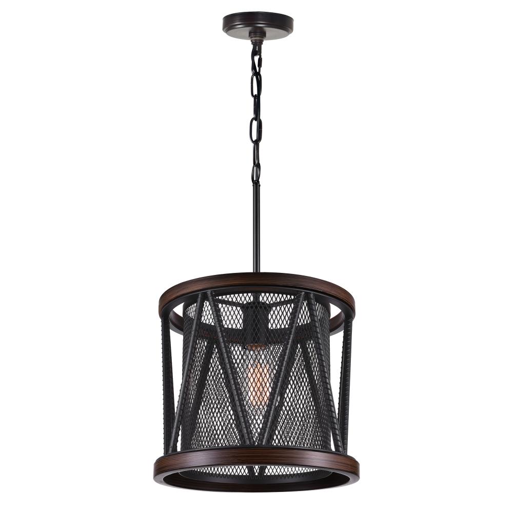 CWI Lighting 9954P13-1-101 Parsh 1 Light Drum Shade Mini Chandelier with Pewter finish