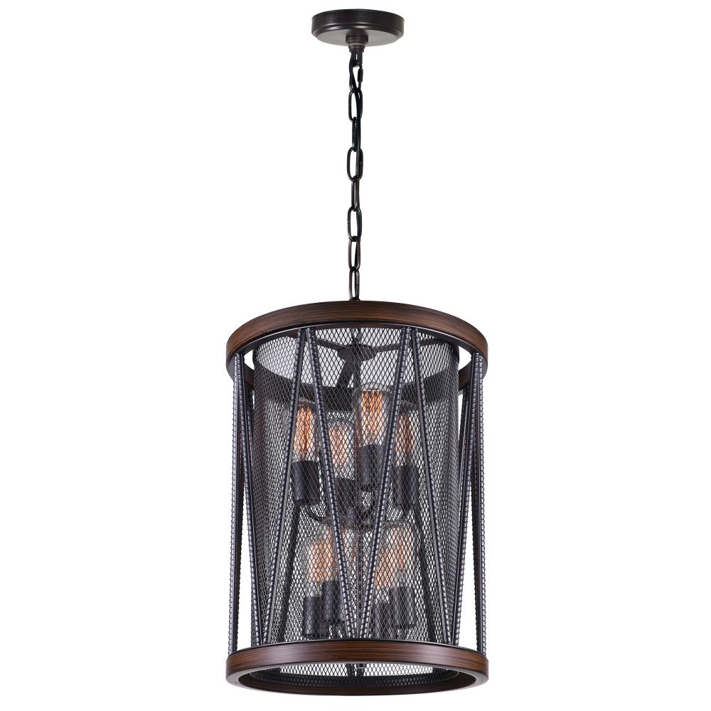 CWI Lighting 9954P16-8-101 Parsh 8 Light Drum Shade Chandelier with Pewter finish