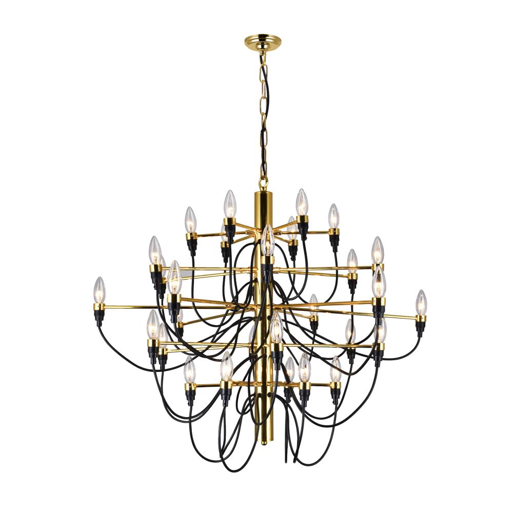 CWI Lighting 9959P34-30-617 Hayden 30 Light Chandelier with Gold finish