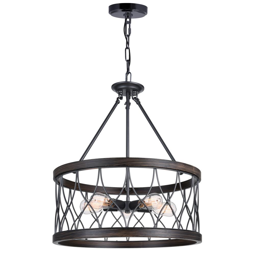 CWI Lighting 9966P23-5-242-A Amazon 5 Light Drum Shade Chandelier with Gun Metal finish