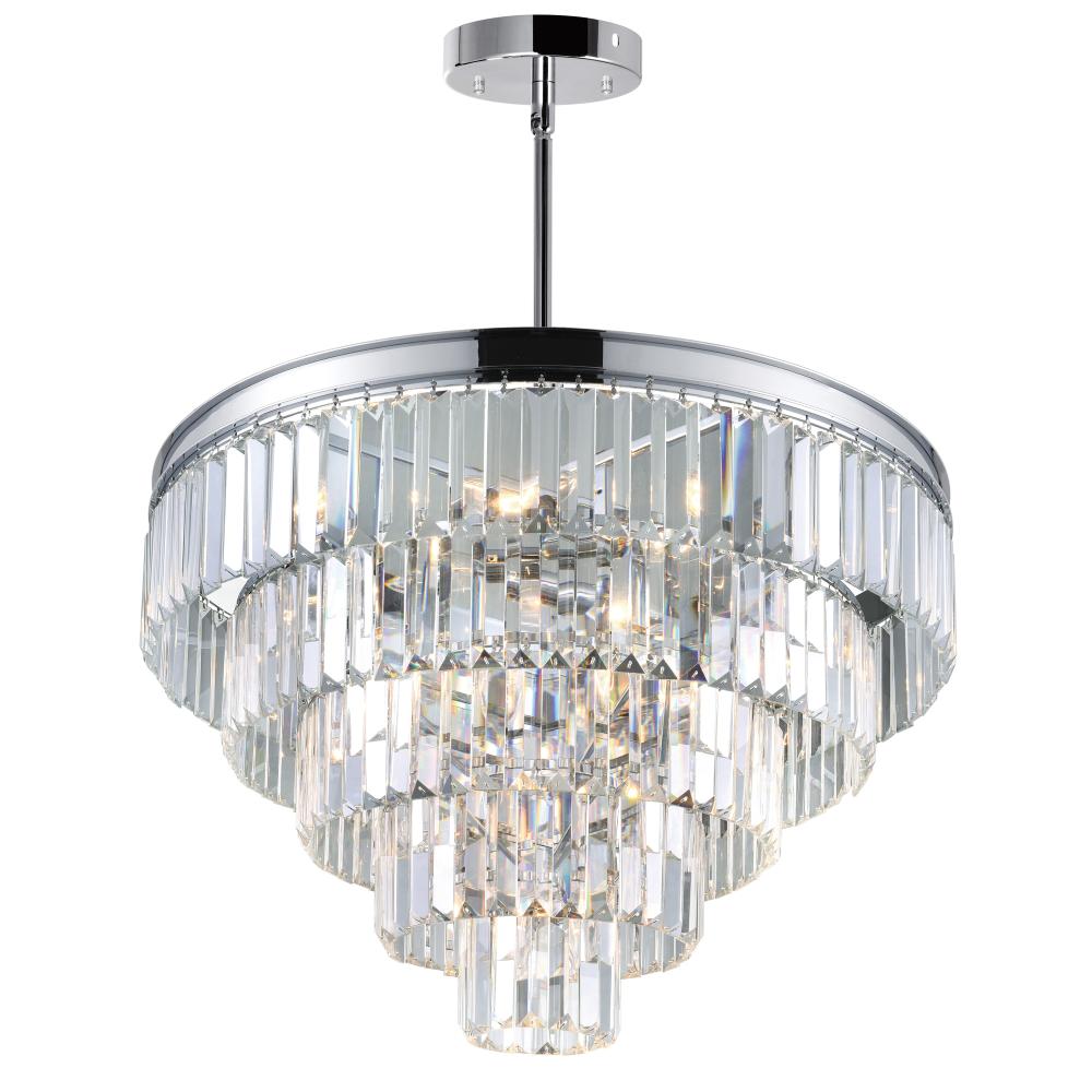 CWI Lighting 9969P24-12-601 Weiss 12 Light Down Chandelier with Chrome finish
