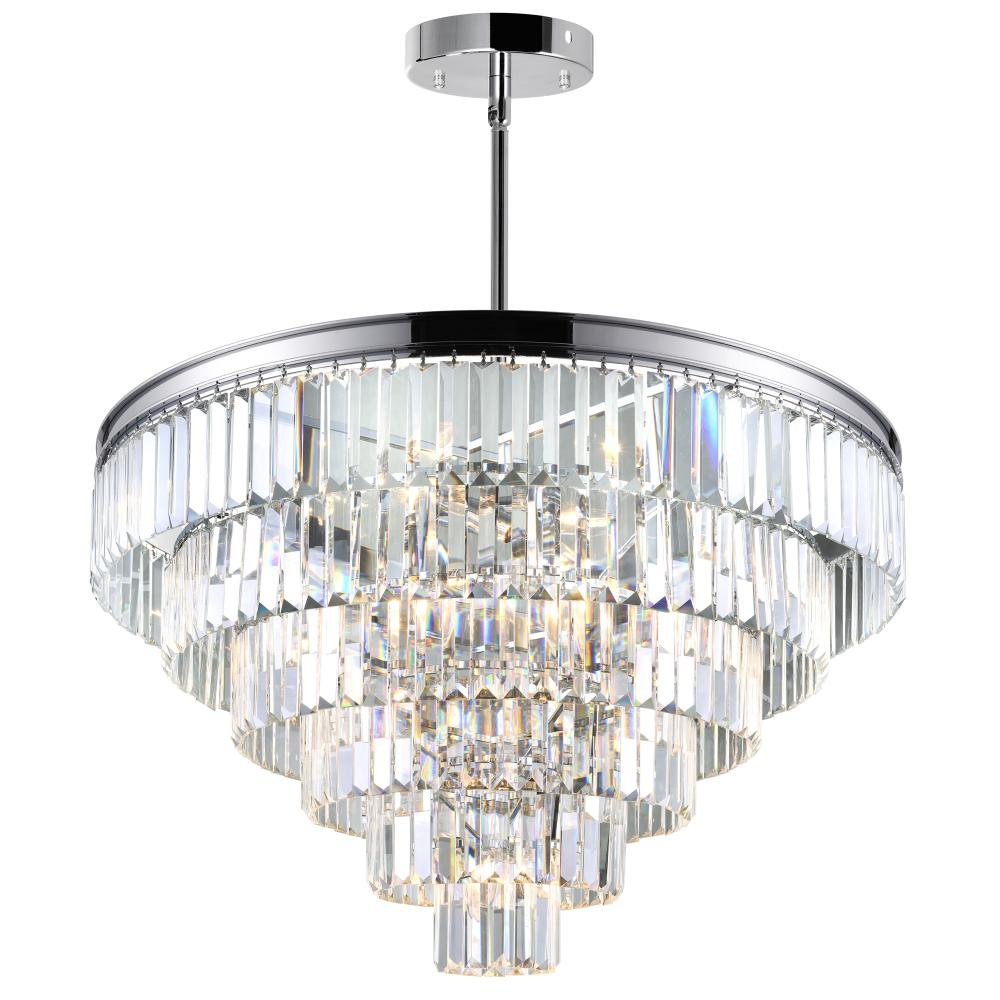 CWI Lighting 9969P30-15-601 Weiss 15 Light Down Chandelier with Chrome finish